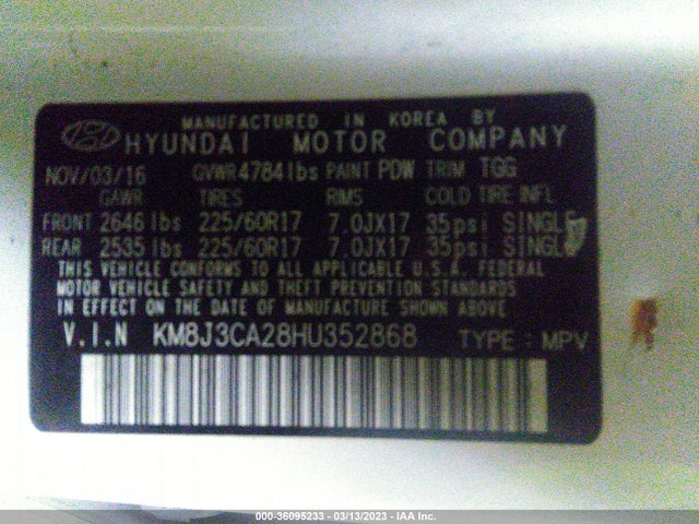 Hyundai Tucson Eco 2017 KM8J3CA28HU352868 Image 9
