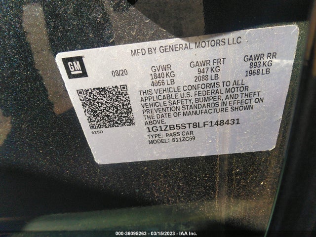 Chevrolet MALIBU LS 2020 1G1ZB5ST8LF148431 Image 9