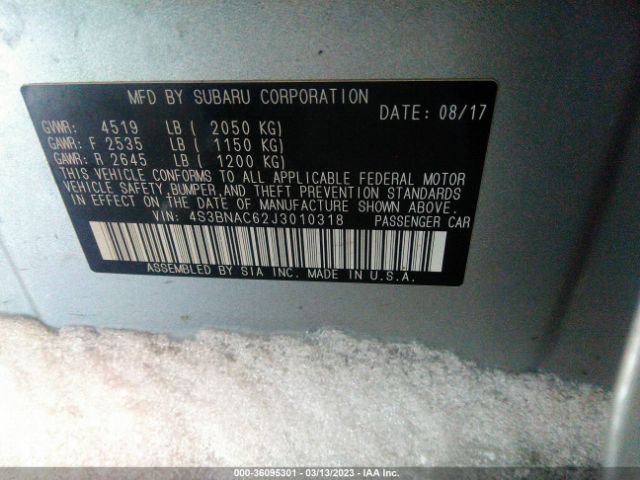 4S3BNAC62J3010318 Subaru Legacy Premium