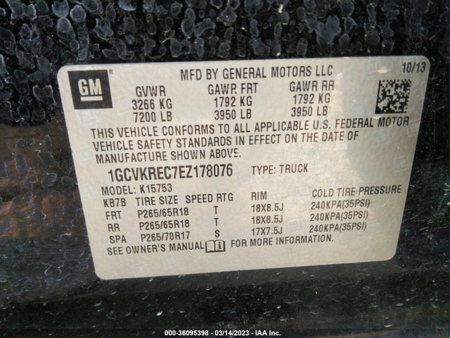 Chevrolet Silverado 1500 Lt 2014 1GCVKREC7EZ178076 Image 10
