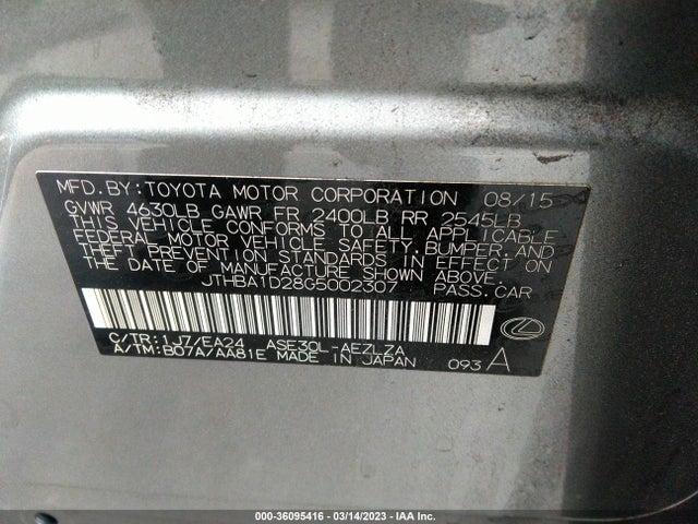 Lexus IS 200T 2016 JTHBA1D28G5002307 Image 11