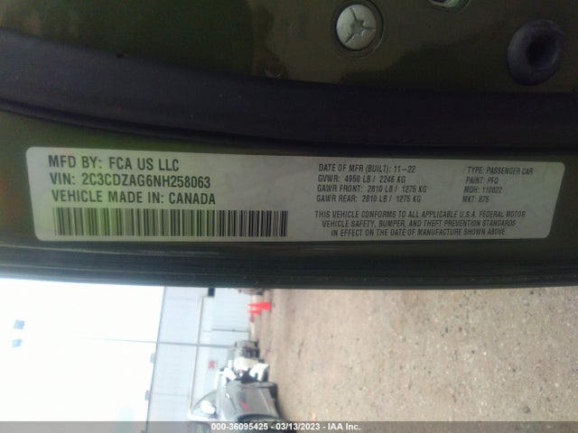 Dodge Challenger Sxt 2022 2C3CDZAG6NH258063 Image 9
