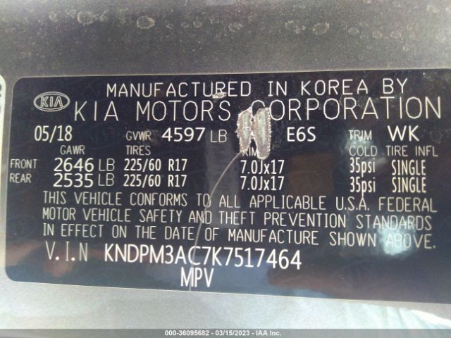 KNDPM3AC7K7517464 KIA Sportage Lx