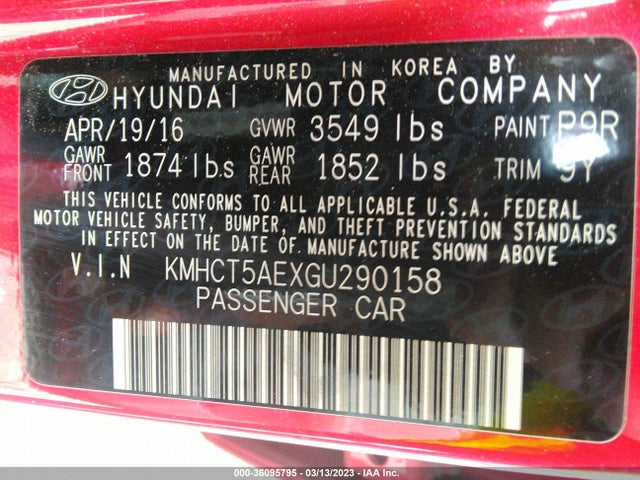 Hyundai ACCENT SE 2016 KMHCT5AEXGU290158 Image 11