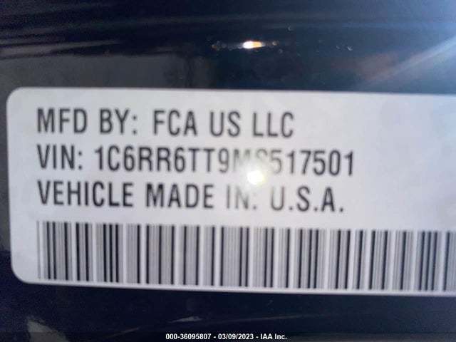 2021 RAM 1500 CLASSIC SLT VIN: 1C6RR6TT9MS517501