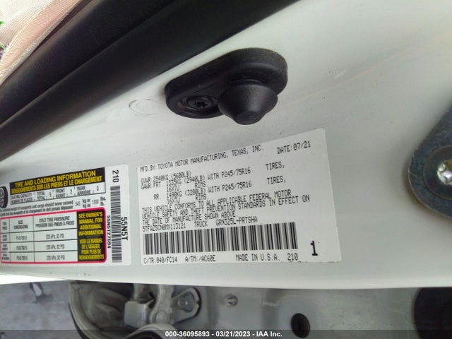 Toyota 2gr-fks 2021 5TFAZ5CN0MX113121 Image 19