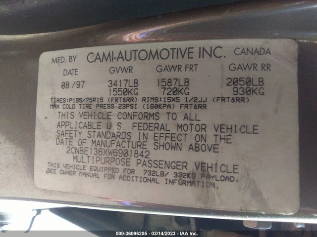 Chevrolet Tracker 1998 2CNBE136XW6901842 Image 11