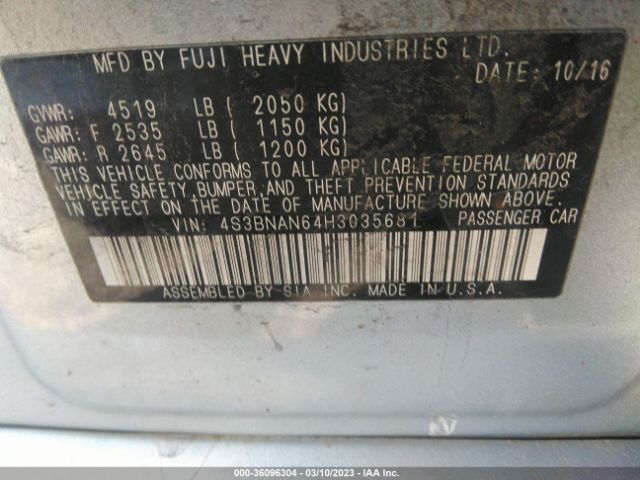 4S3BNAN64H3035681 Subaru Legacy Limited