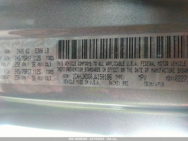 1C4HJXDG0JW150186 Jeep Wrangler Unlimited Sport S