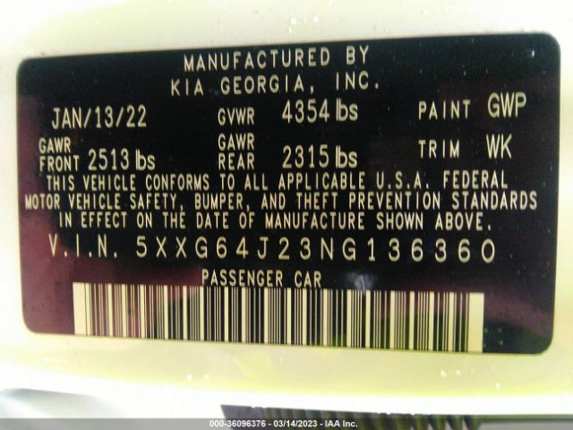 5XXG64J23NG136360 KIA K5 Gt-line