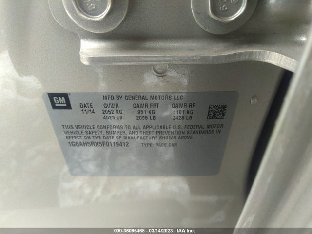2015 Cadillac ATS, VIN: 1G6AH5RX5F0119412