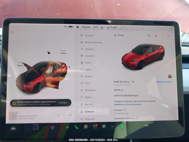 Tesla Model Y Standard Range 2021 5YJYGDEDXMF115231 Image 7