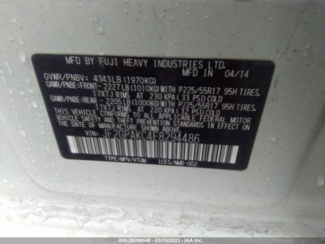 JF2GPAKC4E8294486 Subaru Xv Crosstrek Limited