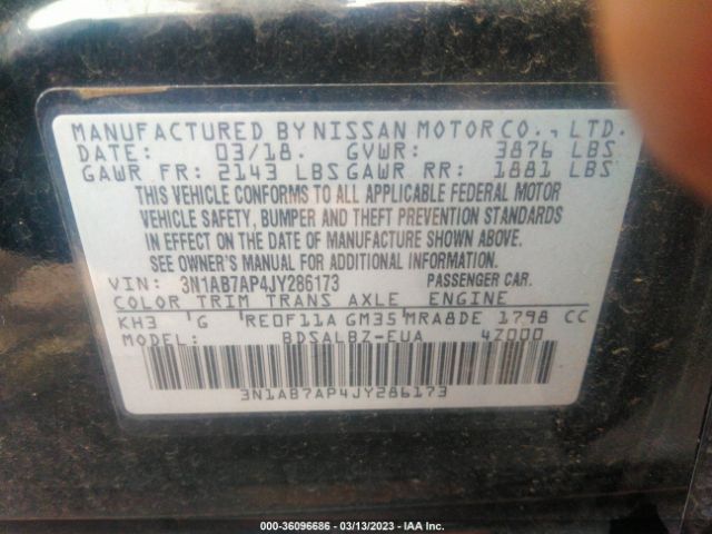 3N1AB7AP4JY286173 Nissan SENTRA S