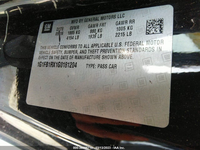 Chevrolet Camaro 1lt 2016 1G1FB1RX1G0181204 Image 9