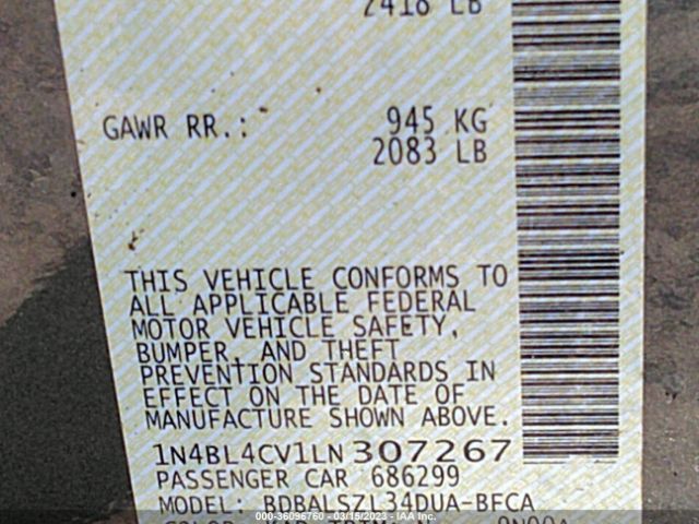 1N4BL4CV1LN307267 Nissan Altima 2.5 Sr