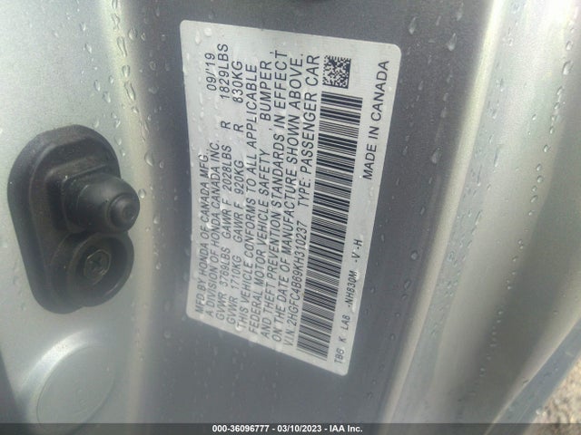 Honda Civic Coupe Lx 2019 2HGFC4B69KH310237 Image 9