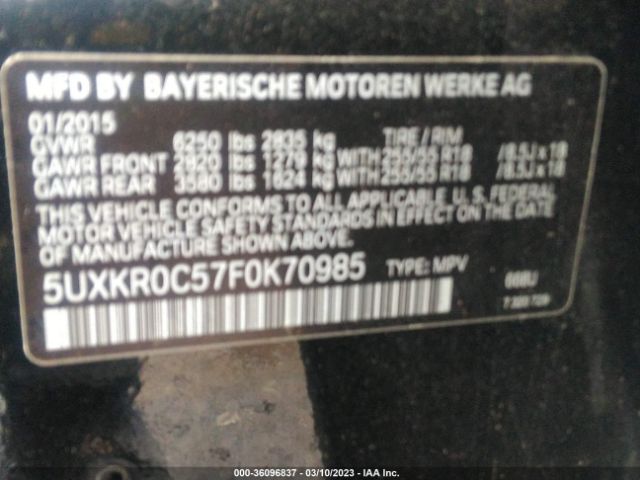 5UXKR0C57F0K70985 BMW X5 Xdrive35i