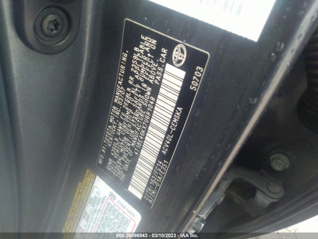 2007 TOYOTA CAMRY CE/LE/SE/XLE VIN: 4T1BE46KX7U681048