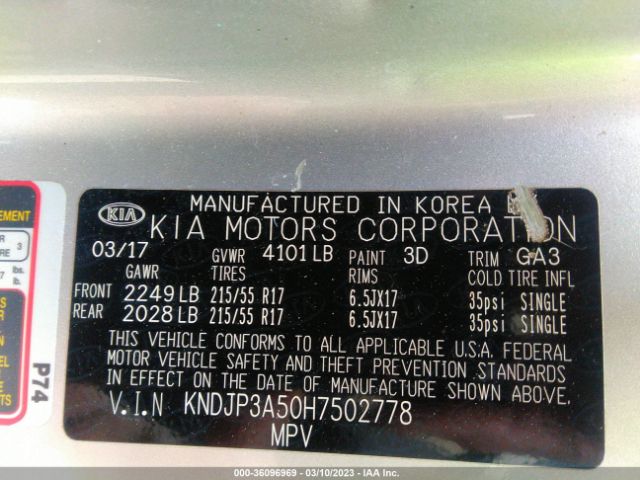 KNDJP3A50H7502778 KIA SOUL +