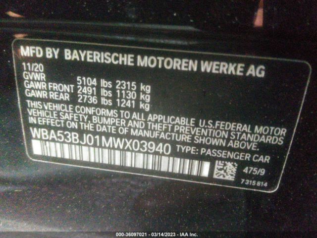 WBA53BJ01MWX03940 BMW 5 Series 540i