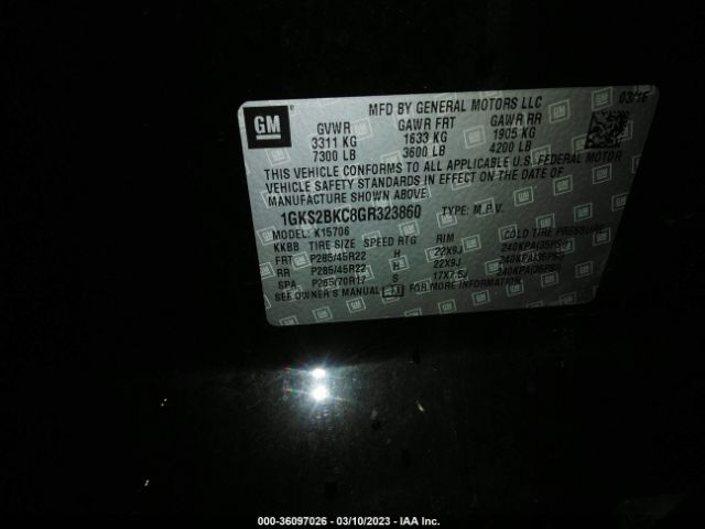 1GKS2BKC8GR323860 GMC YUKON SLT
