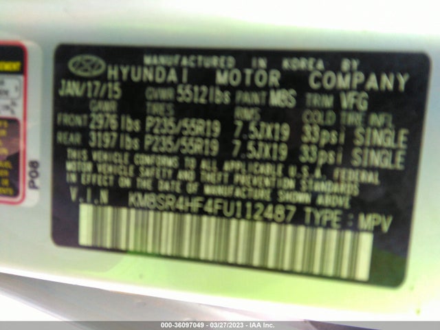 Hyundai Santa Fe Gls 2015 KM8SR4HF4FU112487 Image 10