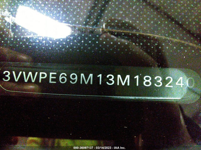 2003 VOLKSWAGEN JETTA SEDAN WOLFSBURG VIN: 3VWPE69M13M183240