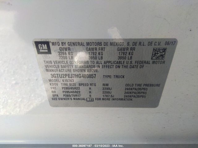 3GTU2PEJ7HG480857 GMC Sierra 1500 Denali