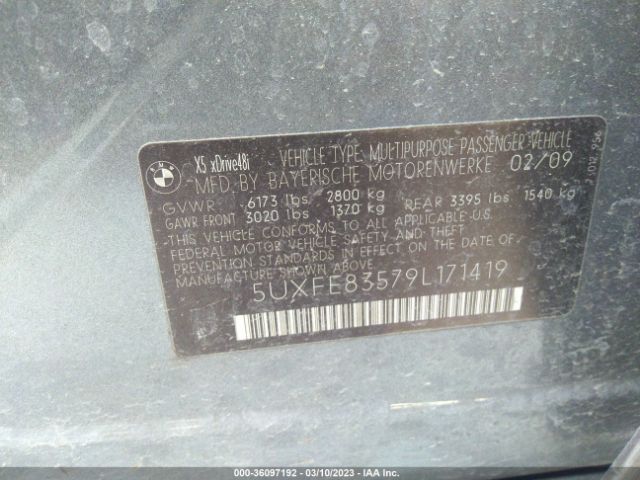 5UXFE83579L171419 BMW X5 48i