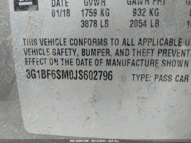 Chevrolet Cruze Premier 2018 3G1BF6SM0JS602796 Image 9