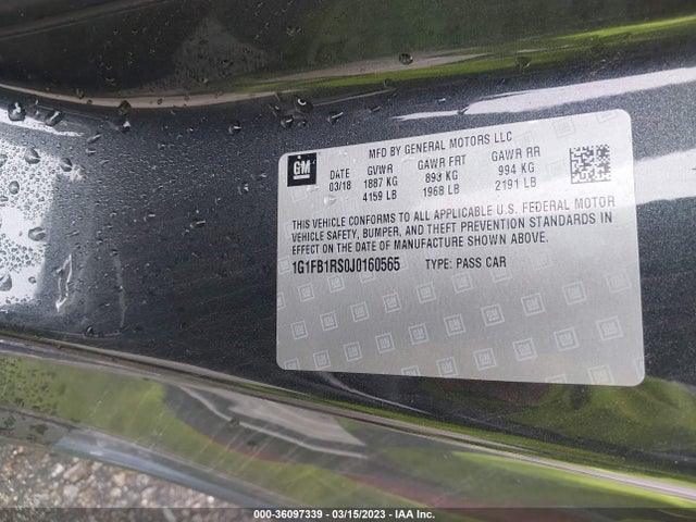 Chevrolet Camaro 1lt 2018 1G1FB1RS0J0160565 Image 10