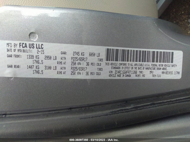 2C4RC1GG0FR711266 Chrysler Town & Country Limited Platinum