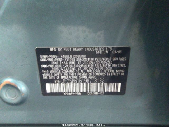 JF2SH61619H718132 Subaru FORESTER X