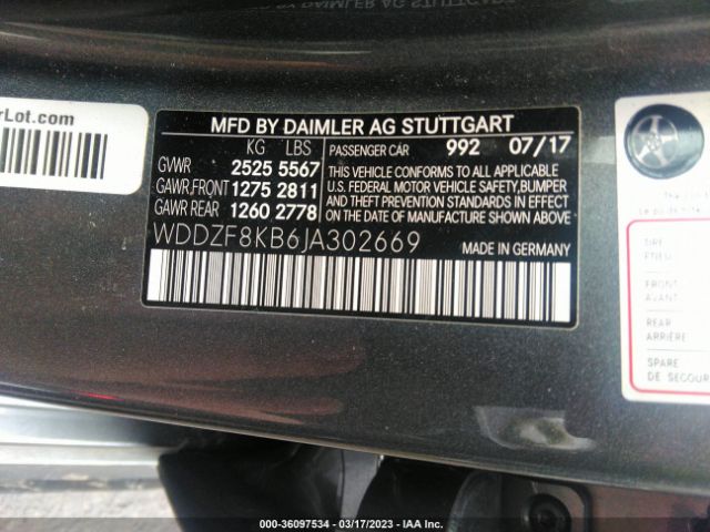 WDDZF8KB6JA302669 Mercedes-Benz E-class Amg E 63 S