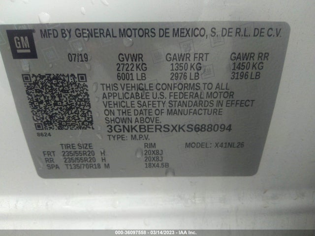 Chevrolet BLAZER RS 2019 3GNKBERSXKS688094 Image 11
