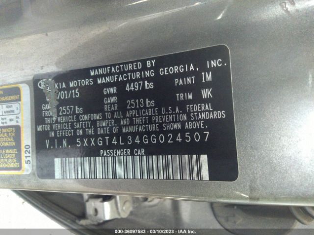 5XXGT4L34GG024507 KIA Optima Lx