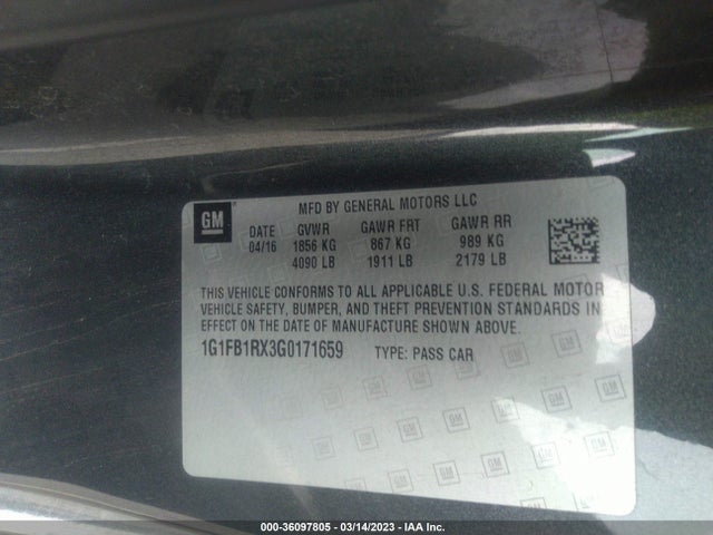 Chevrolet Camaro 1lt 2016 1G1FB1RX3G0171659 Image 9