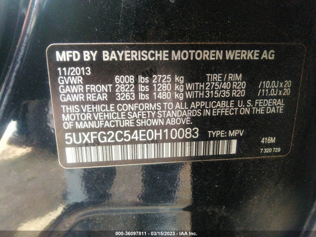 2014 BMW X6, VIN: 5UXFG2C54E0H10083