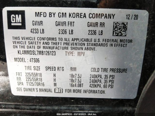 KL4MMDSL7MB126123 Buick Encore Gx Select