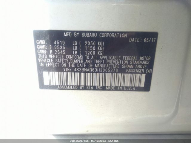 4S3BNAR63H3065376 Subaru Legacy Sport