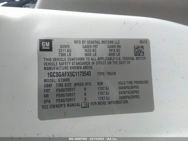 Chevrolet EXPRESS CARGO VAN 2012 1GCSGAFX5C1173543 Image 10