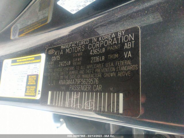 KNAGM4A79F5629576 KIA Optima Lx