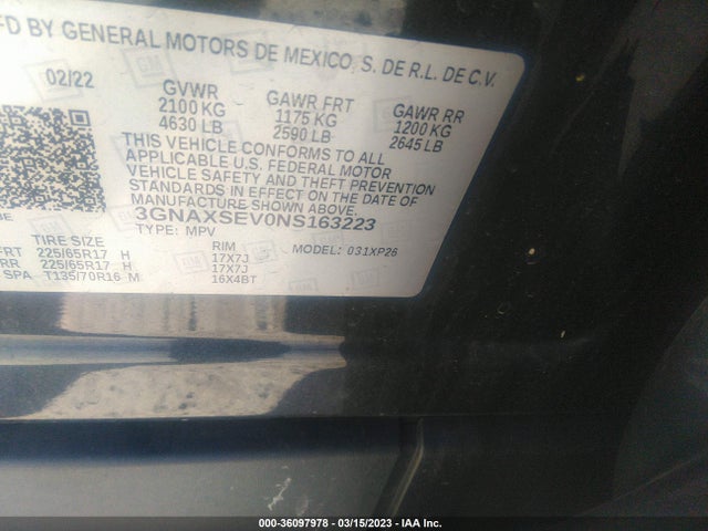 Chevrolet EQUINOX LS 2022 3GNAXSEV0NS163223 Image 9