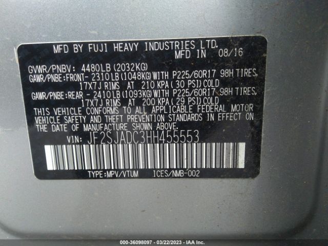 JF2SJADC3HH455553 Subaru Forester Premium