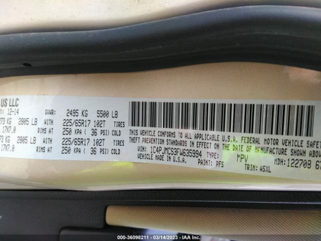 1C4PJMCS3FW635994 Jeep Cherokee Latitude