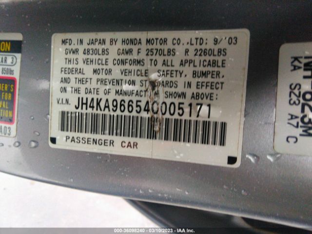 JH4KA96654C005171 Acura Rl W/navigation System