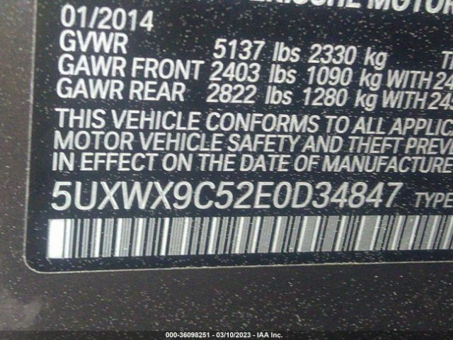 5UXWX9C52E0D34847 BMW X3 Xdrive28i