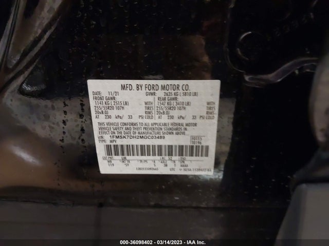Ford EXPLORER XLT 2021 1FMSK7DH2MGC03489 Image 16