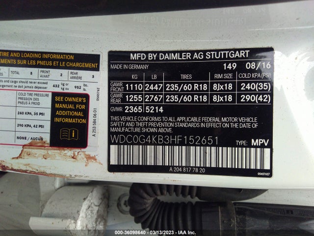 WDC0G4KB3HF152651 Mercedes-Benz Glc Glc 300